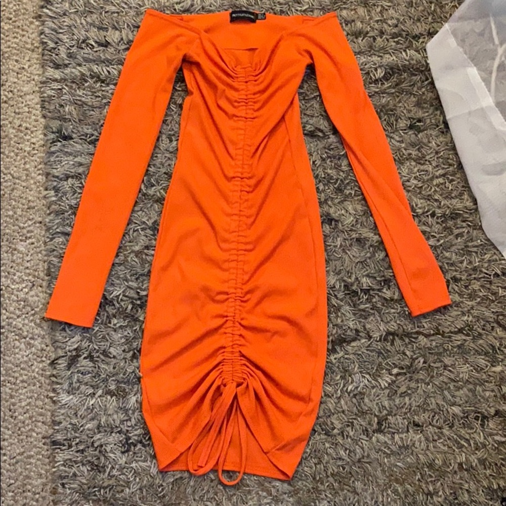 Off shoulder ruched dress